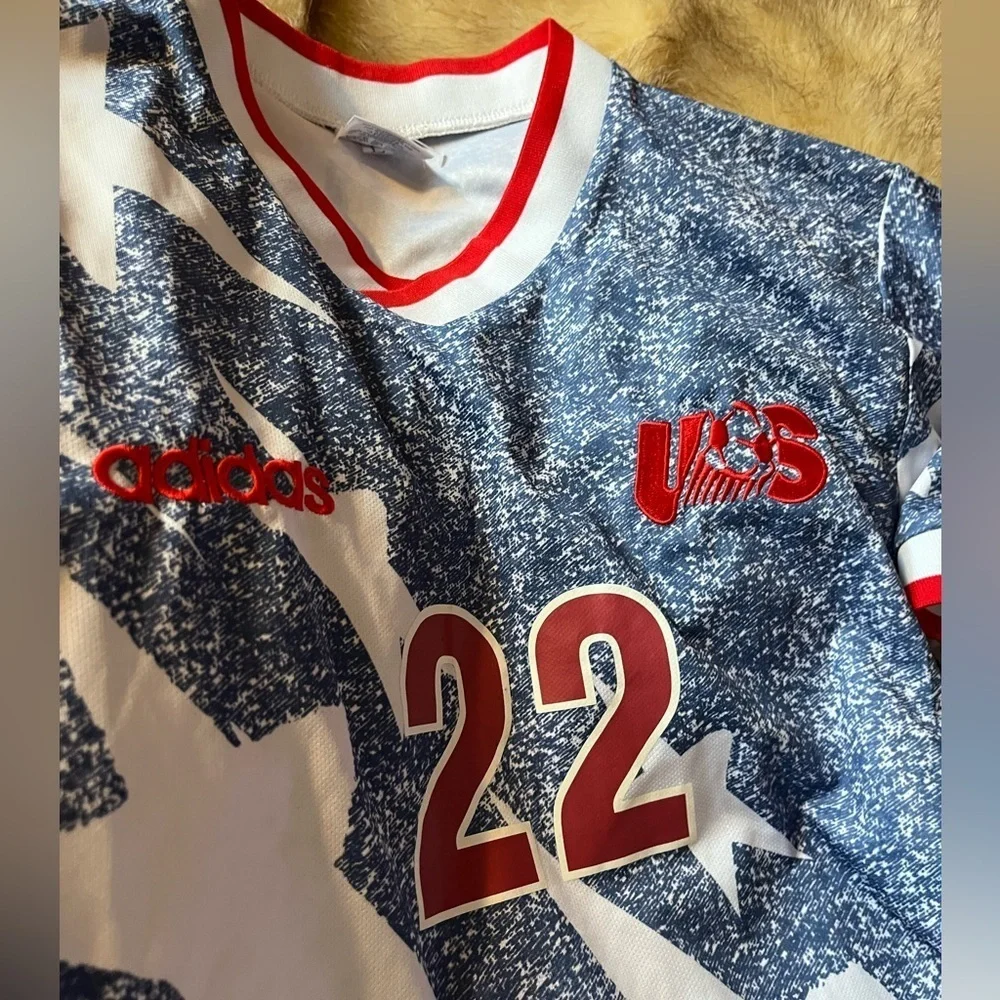 Vintage 1994 US Soccer World Cup Adidas Shirt All Over Print Jersey AOP FIFA - Picture 3 of 6